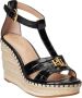 Ralph Lauren Zwarte Polyester Sleehak Sandalen met Enkelband Black Dames - Thumbnail 1