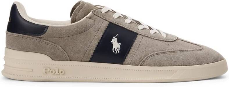 Ralph Lauren Vintage-geïnspireerde Grijze Sneakers met Leren Strepen Gray Heren