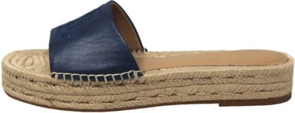 Ralph Lauren Blauwe Polly Leren Espadrilles Schoenen Blue Dames