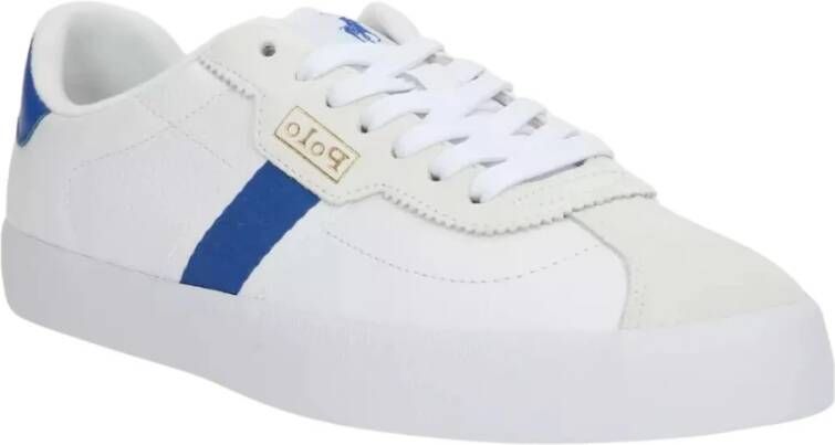 Ralph Lauren Witte leren sneakers Court VLC II White Heren