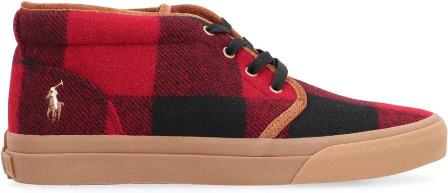 Ralph Lauren Wollen Mid-Top Sneakers Red Heren