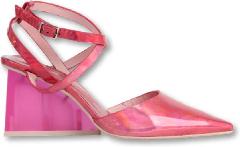 Ras Roze Leren Pump WE Like Pink! Purple Dames