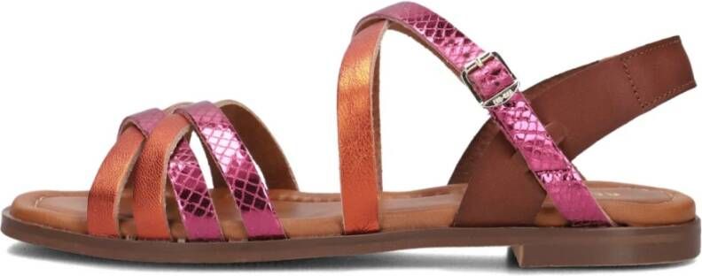 Red Rag Oranje Leren Sandalen voor Dames Multicolor Dames