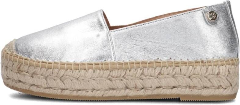 Red Rag Zilveren Espadrilles met Jute Platform Gray Dames