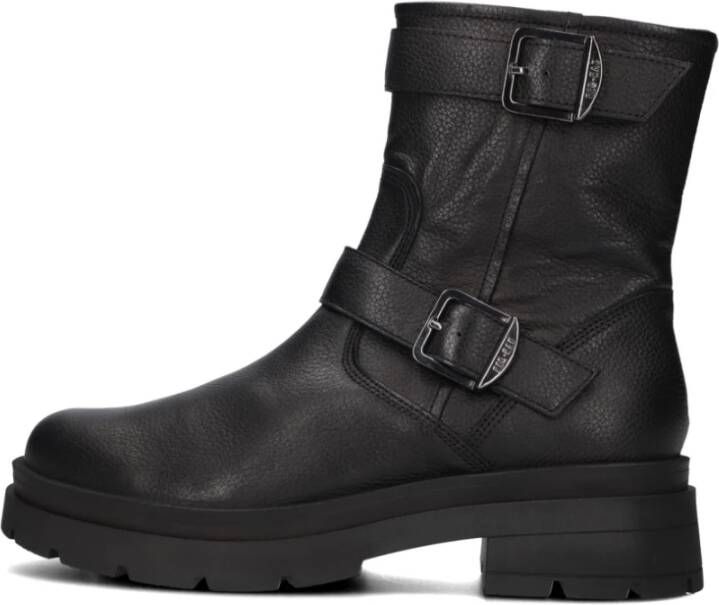 Red Rag Zwarte Leren Gesp Boots Black Dames