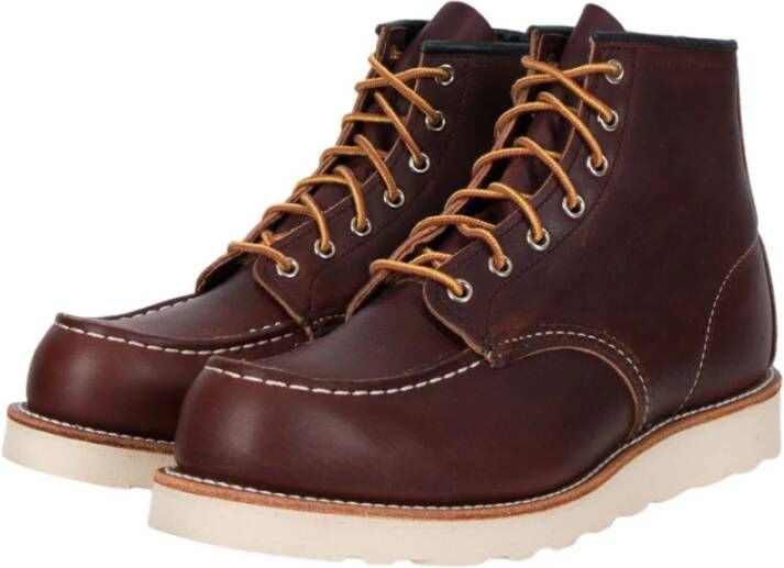 Red Wing Shoes Herenlaarzen van leer met rubberen zool Brown Heren