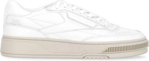 Reebok Witte Leren Sneakers Ronde Neus Logo White