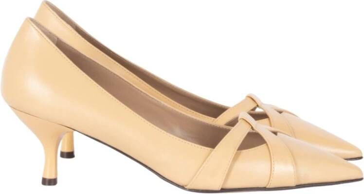 ReLac Stijlvolle Leren Pumps in Chanel Kleur Beige Dames