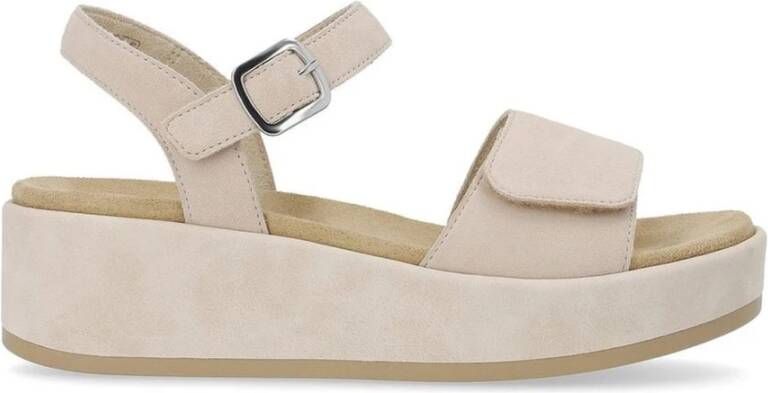 Remonte Beige Casual Platte Sandalen Vrouwen Beige Dames