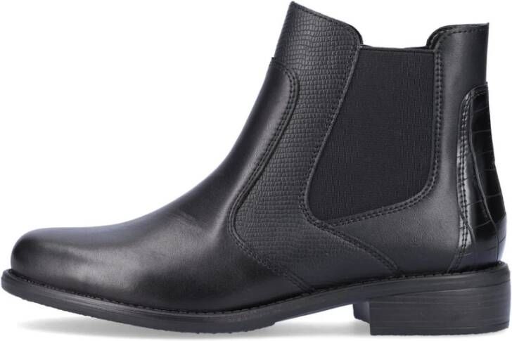 Remonte Chelsea-boots blokhak laarsjes business schoen accenten in reptiel-look