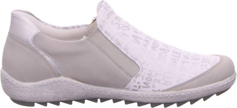 Remonte Casual Leren Schoenen met Ritssluiting White Dames