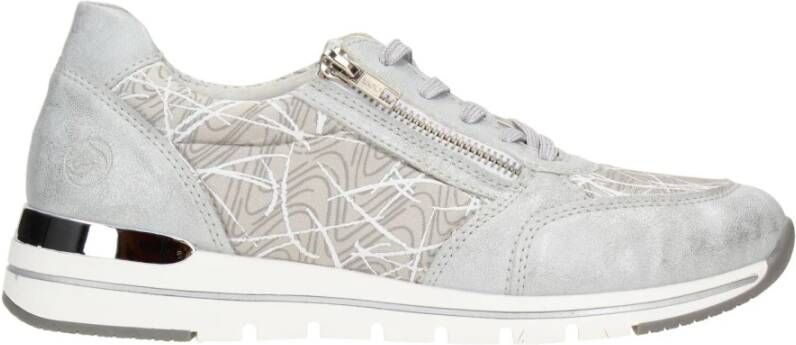 Remonte Grijze Stretch Sneaker met Rits Gray Dames