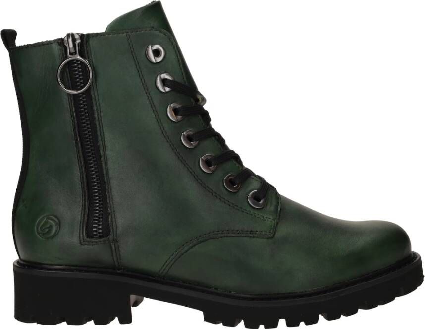 Remonte Groene Leren Veterschoenen voor Dames Green Dames