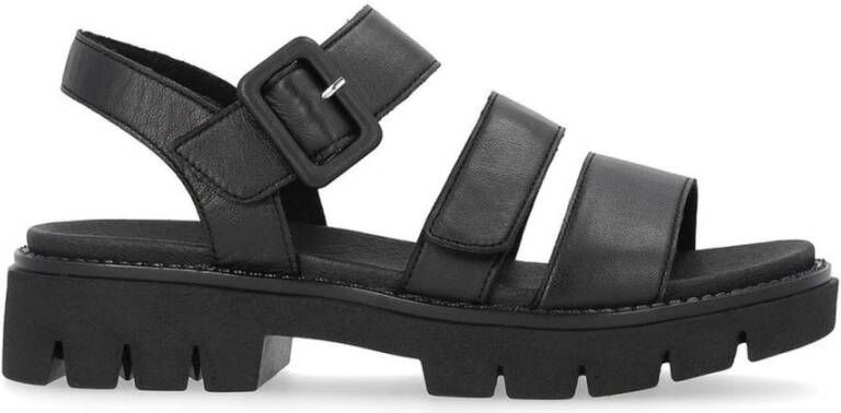 Remonte Zwarte Casual Platte Sandalen Vrouwen Black Dames