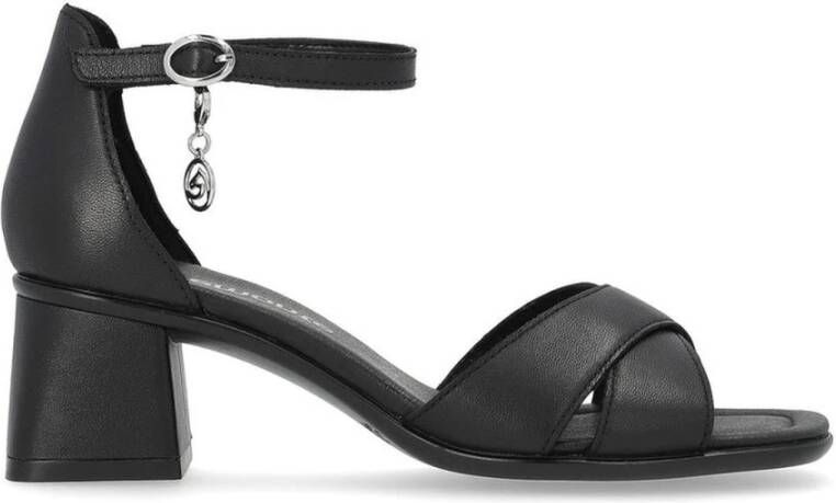 Remonte Zwarte Elegante Platte Sandalen Black Dames