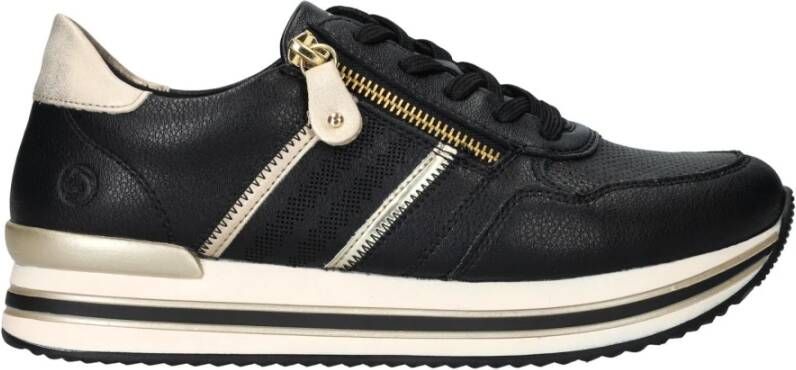 Remonte Zwarte Sportieve Sneaker Black Dames