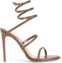 René Caovilla Bruin Leren Strass Sandalen Elegante Stijl Brown Dames - Thumbnail 5