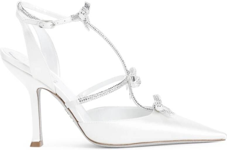 René Caovilla Elegant Ivory Satin Pumps White Dames