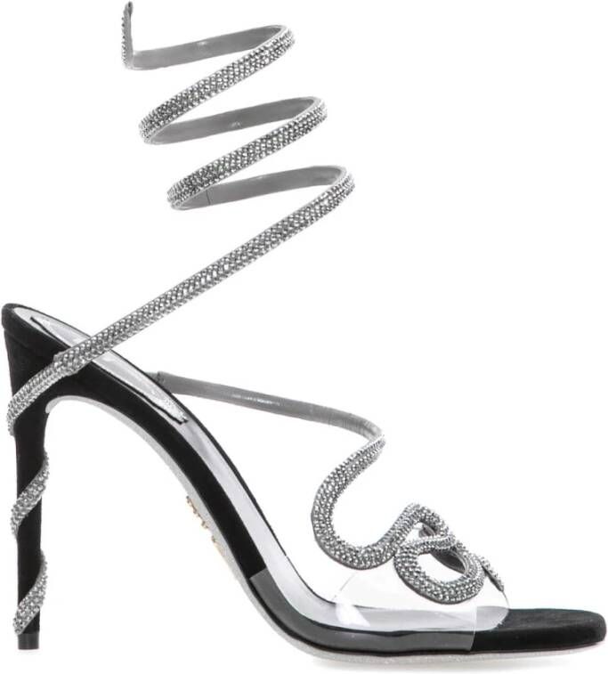 René Caovilla Elegante Zwarte Sandalen met Stijl V547 Gray Dames