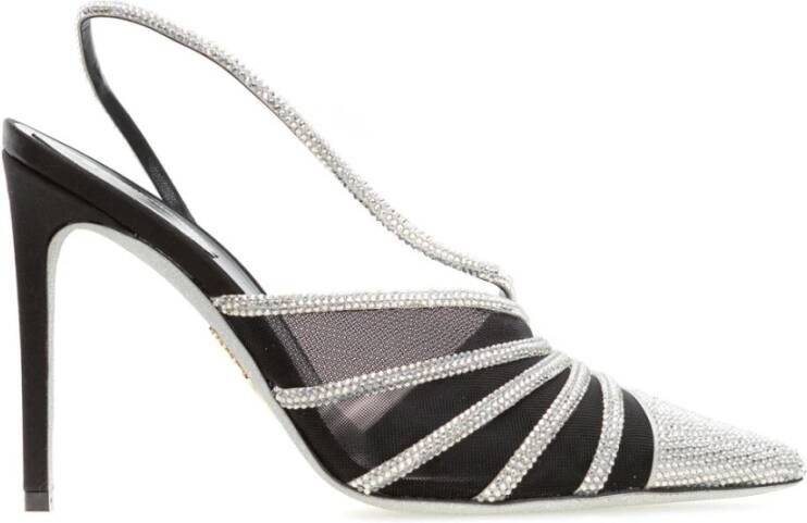 René Caovilla Elegante Zwarte Slingback Pumps Black Dames