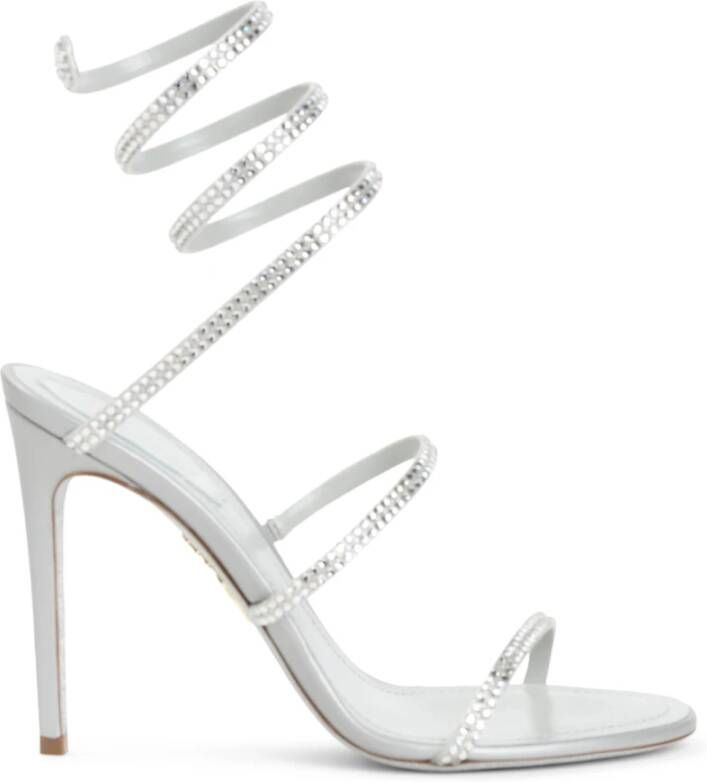 René Caovilla Grijze Strass Sandalen Gray Dames