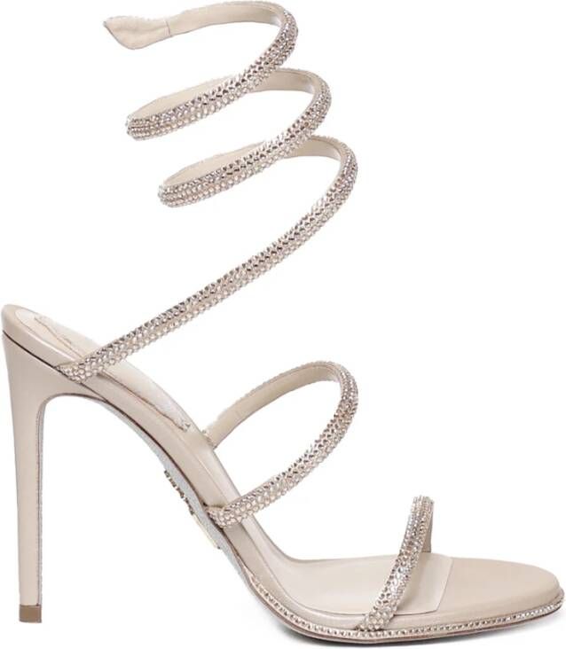 René Caovilla Kristal Cleo Beige Sandalen Beige Dames