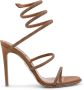 René Caovilla Bruin Leren Strass Sandalen Elegante Stijl Brown Dames - Thumbnail 1