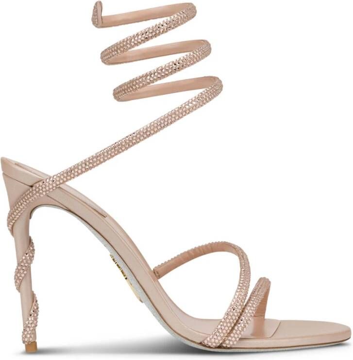 René Caovilla Nude Strappy Sandals Beige Dames