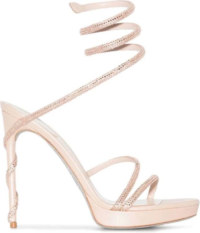 René Caovilla Nude Strappy Sandals Beige Dames