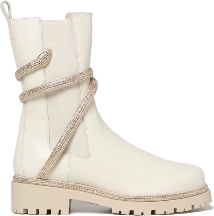 René Caovilla Off-White Laarzen Beige Dames