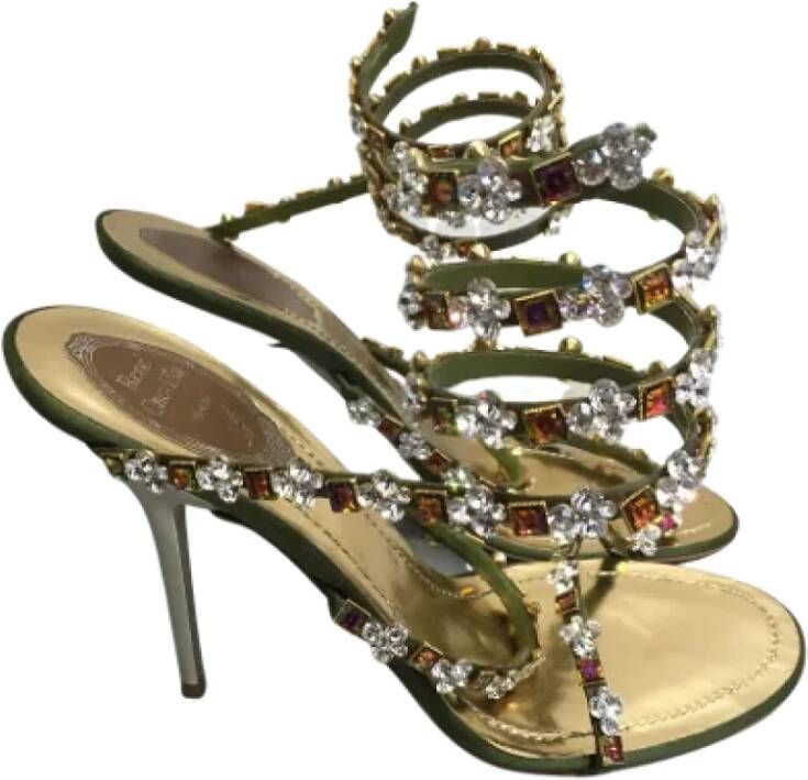 René Caovilla Pre-owned Canvas sandals Green Dames