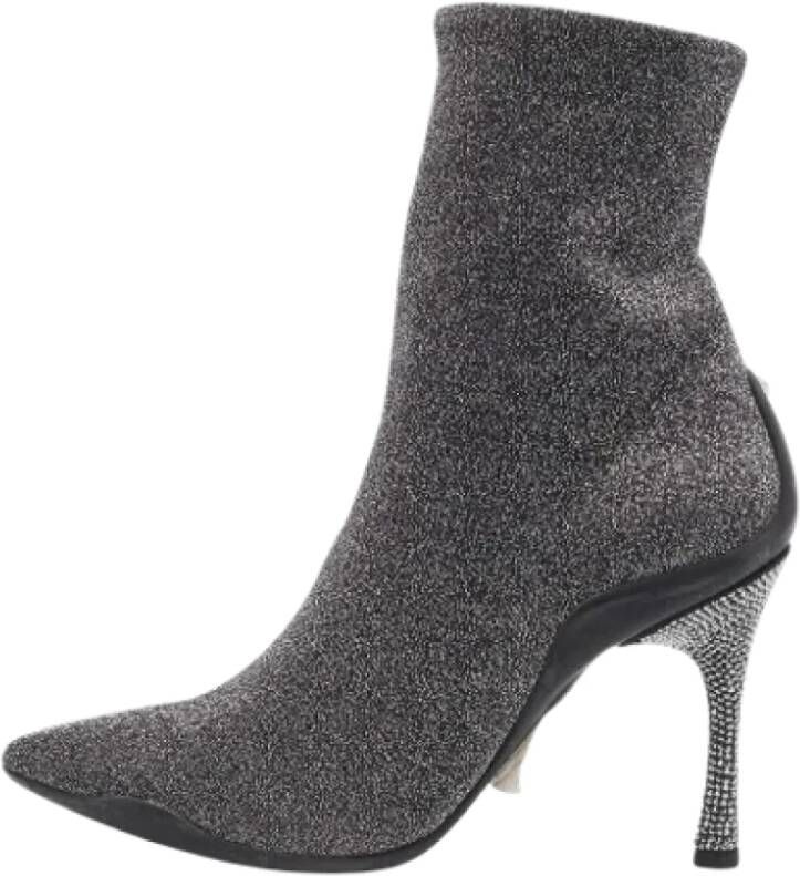 René Caovilla Pre-owned Fabric boots Gray Dames