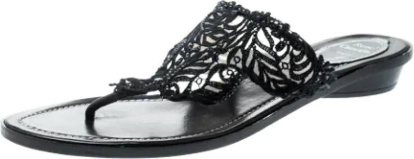 René Caovilla Pre-owned Lace flats Black Dames