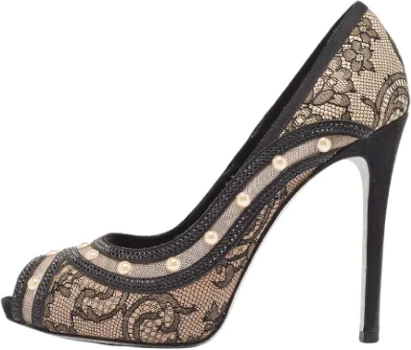 René Caovilla Pre-owned Lace heels Black Dames