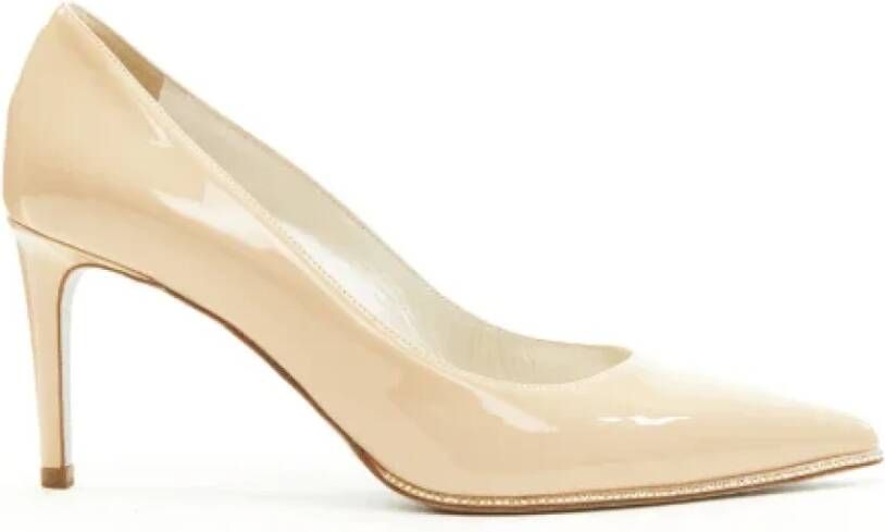 René Caovilla Pre-owned Leather heels Beige Dames