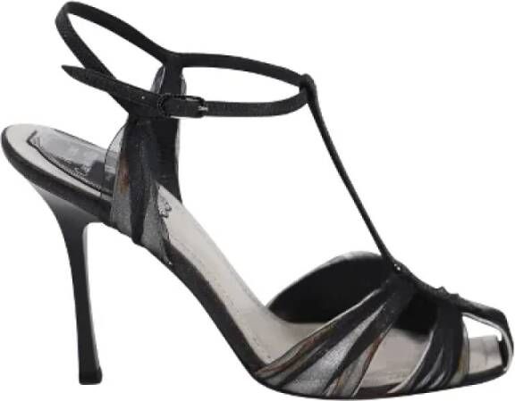 René Caovilla Pre-owned Leather sandals Black Dames