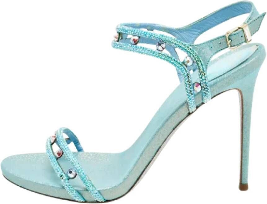 René Caovilla Pre-owned Leather sandals Blue Dames