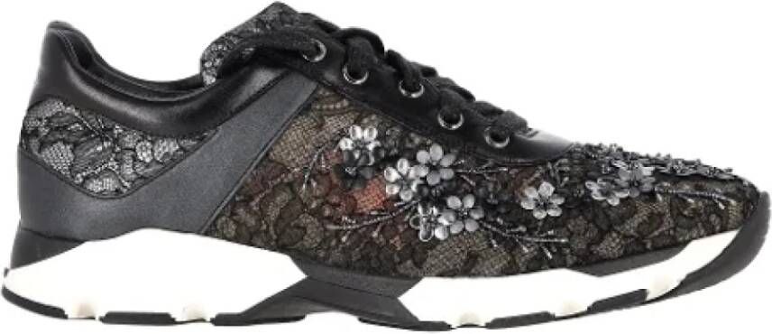 René Caovilla Pre-owned Leather sneakers Black Dames