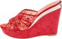 René Caovilla Pre-owned Mesh sandals Red Dames - Thumbnail 1