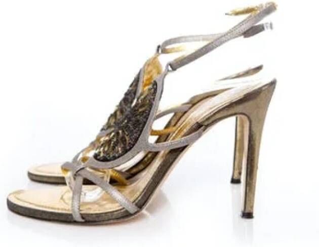 René Caovilla Pre-owned Pre-ownedLeathersandals Yellow Dames