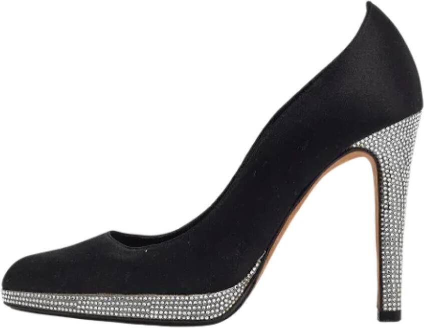 René Caovilla Pre-owned Satin heels Black Dames