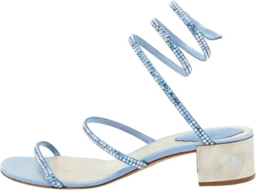 René Caovilla Pre-owned Satin sandals Blue Dames