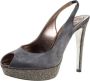 René Caovilla Pre-owned Satin sandals Gray Dames - Thumbnail 1