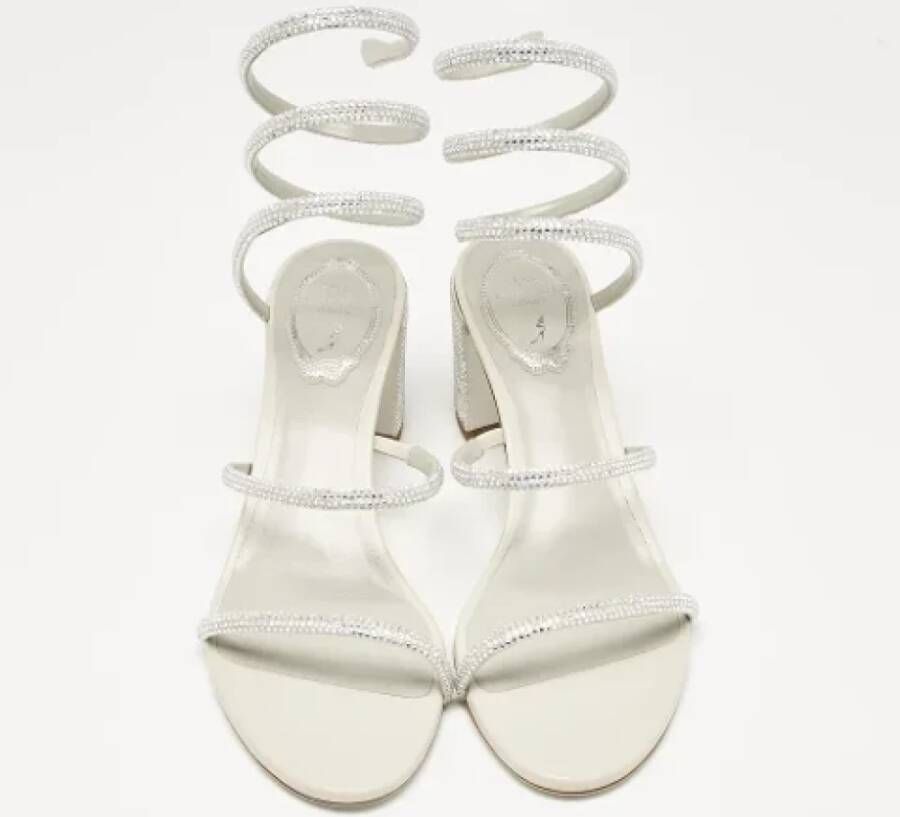 René Caovilla Pre-owned Satin sandals Gray Dames