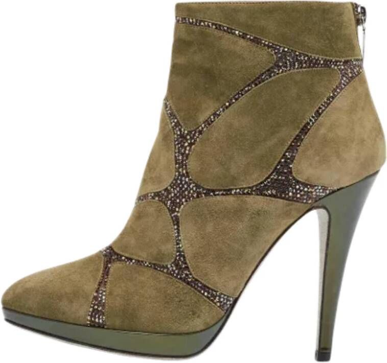 René Caovilla Pre-owned Suede boots Green Dames