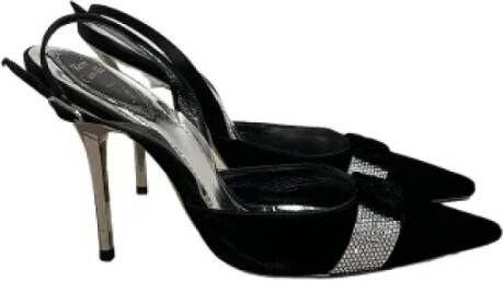 René Caovilla Pre-owned Velvet heels Black Dames