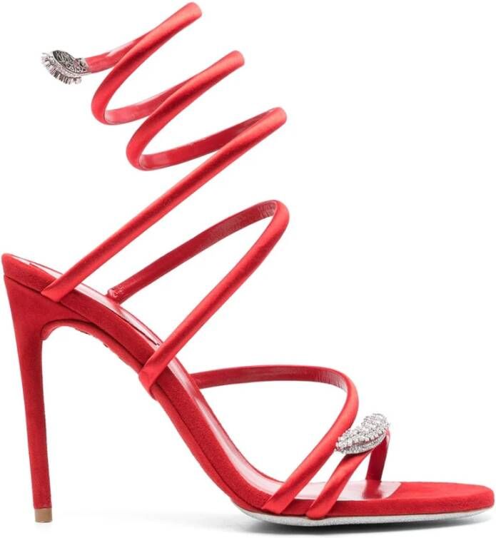 René Caovilla Rode Strappy Sandalen Red Dames