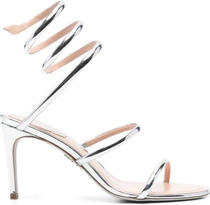 René Caovilla Zilver Metallic Stiletto Hak Schoenen Gray Dames