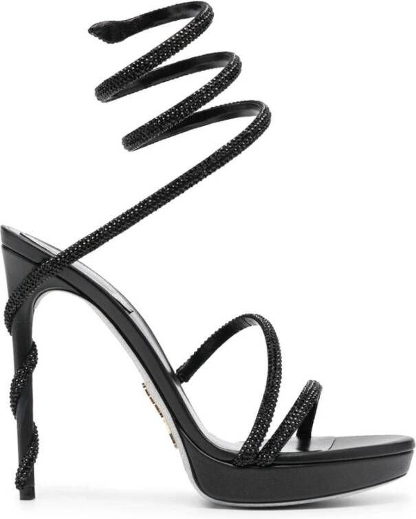 René Caovilla Zwarte hoge hak statement sandalen Black Dames