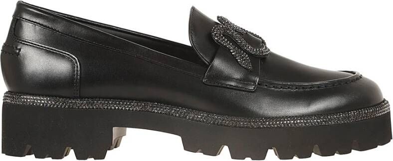 René Caovilla Zwarte Loafer Schoenen voor Vrouwen Black Dames